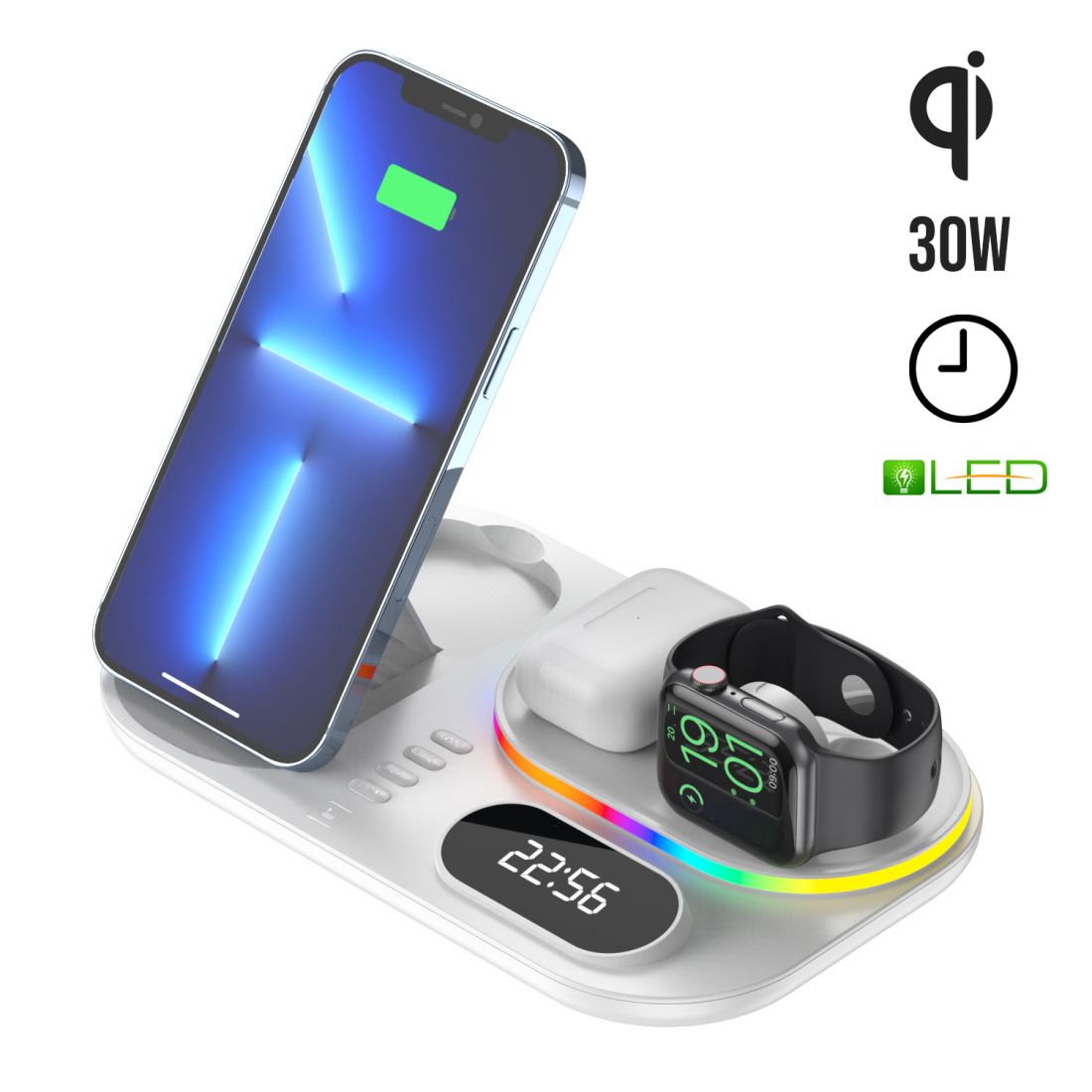 Station de charge '4 in 1 Wireless Charging' - 30 Watts