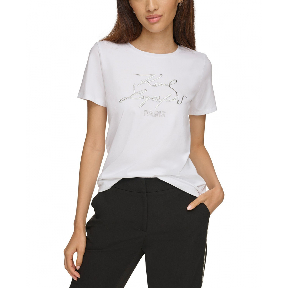 T-shirt 'Metallic Logo Print' pour Femmes