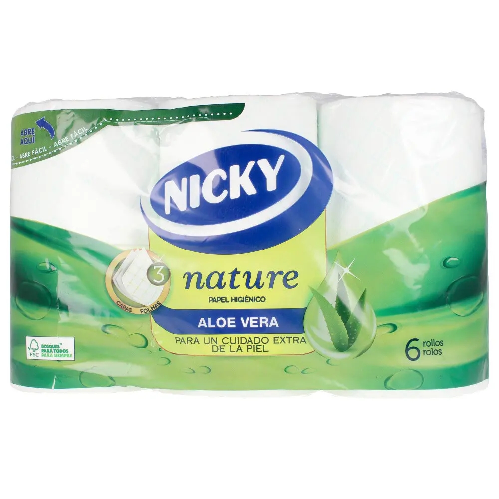 Papier hygiénique 'Nature Aloe Vera 3-Ply' - 6 Pièces