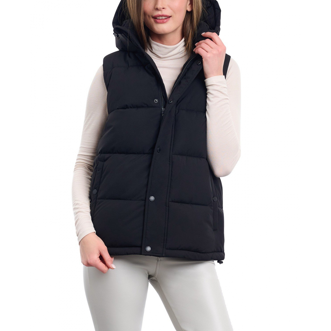 'Hooded Stand-Collar' Puffer-Weste für Damen