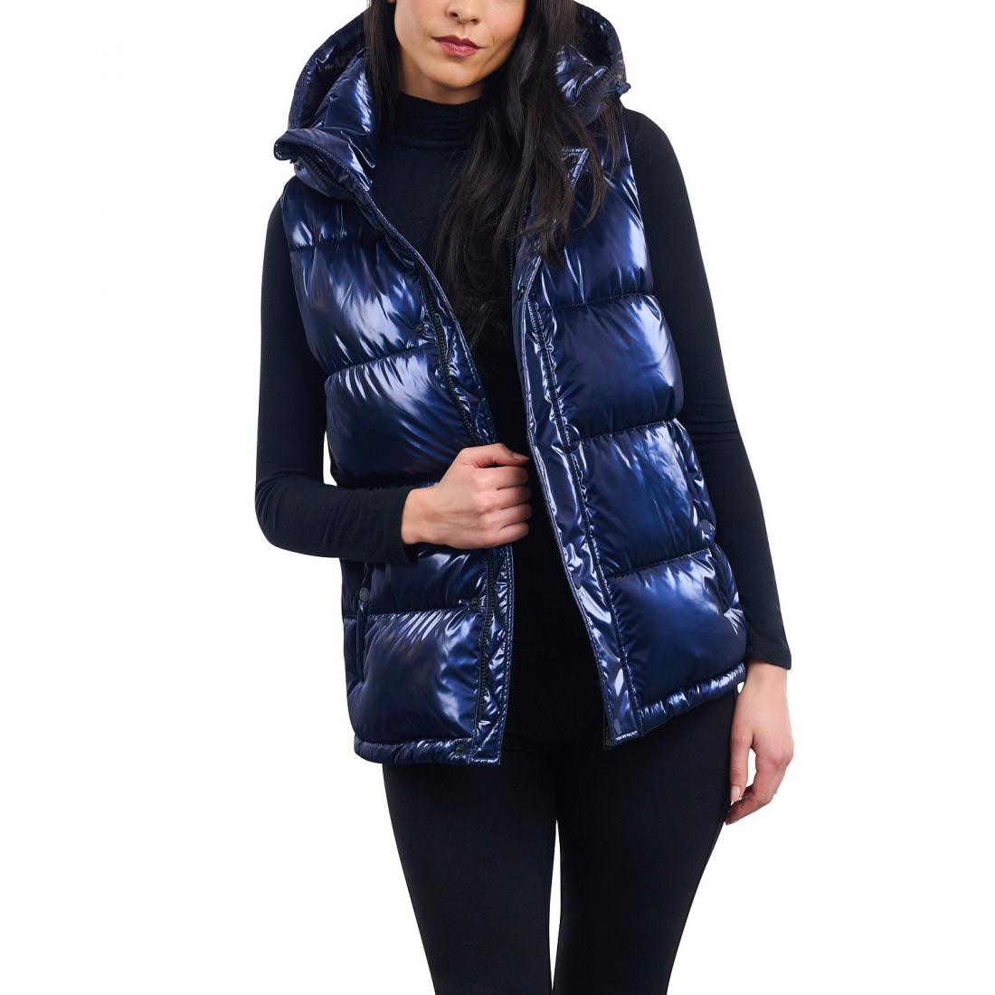 'Hooded Stand-Collar' Puffer-Weste für Damen