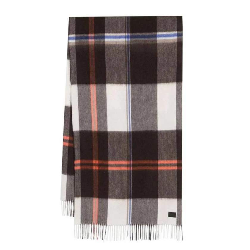 Men's 'Plaid-Check Pattern' Wool Scarf