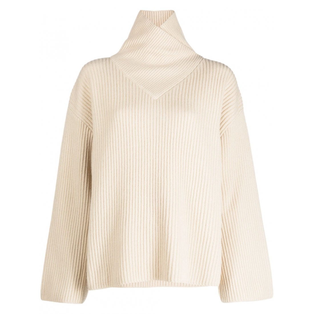 'Wrapped-Neck' Pullover für Damen