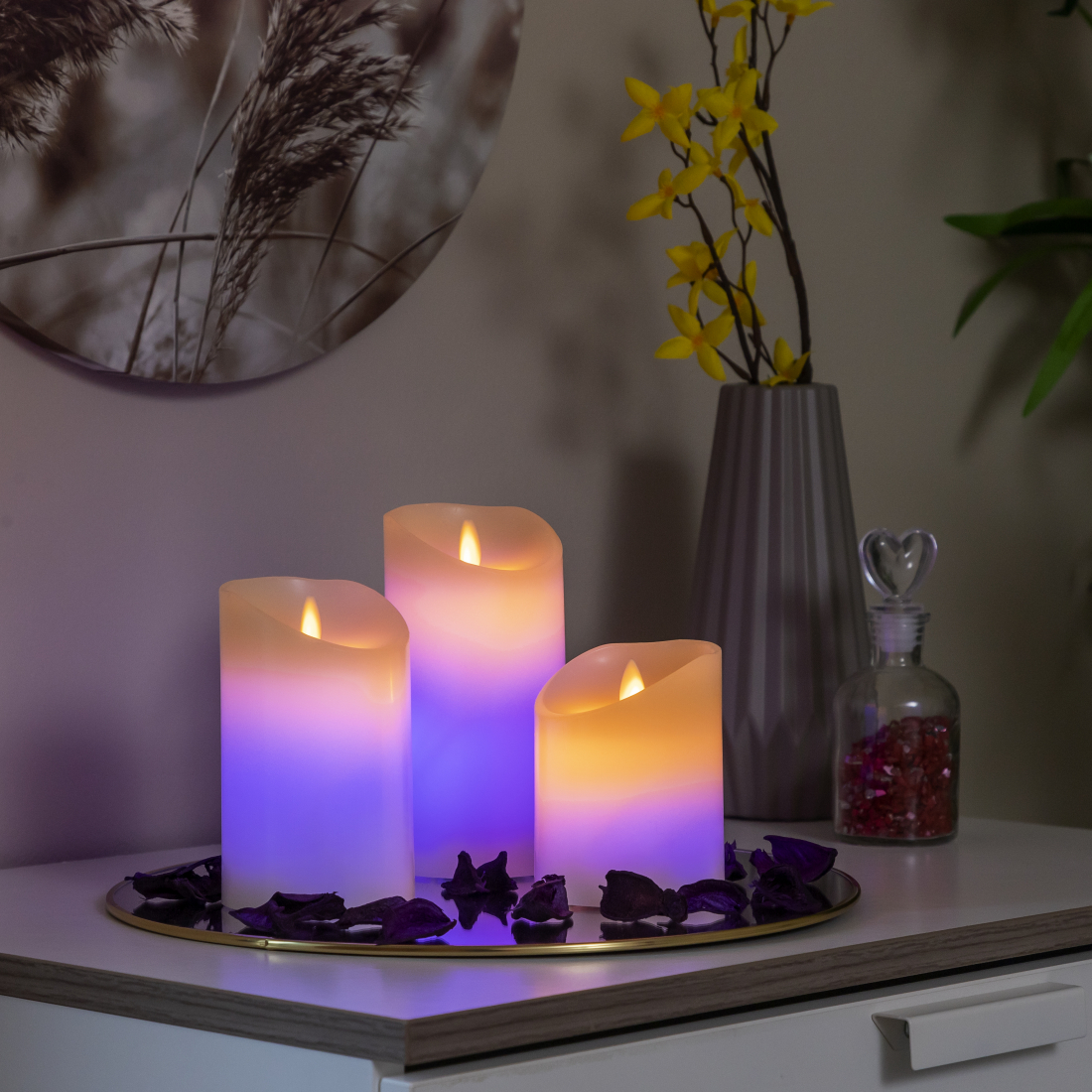 Bougies LED Multicolores Effet Flamme avec Télécommande Lendles