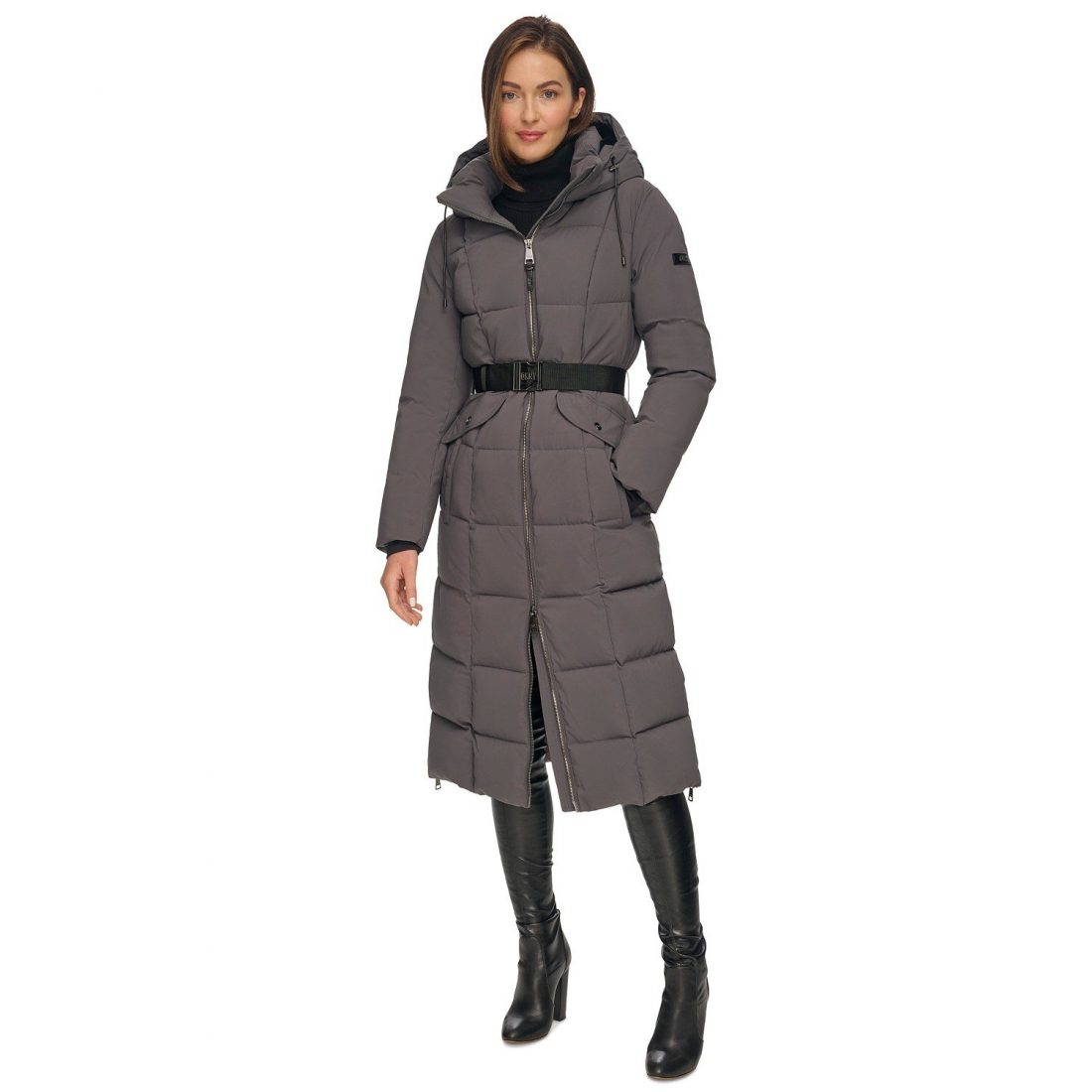 'Maxi Belted Hooded Puffer Coat' für Damen