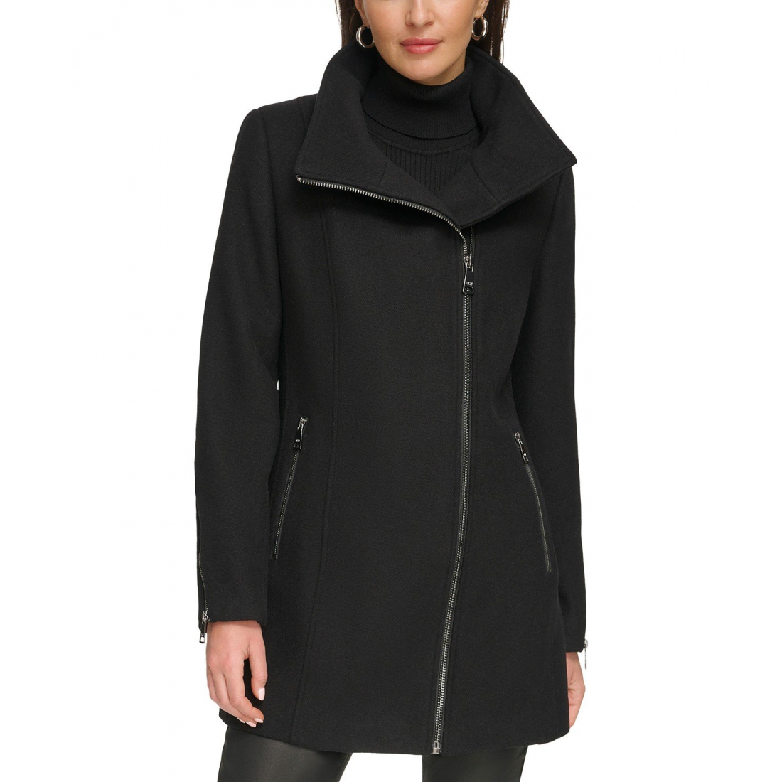 'Asymmetrical Zip Coat' für Damen