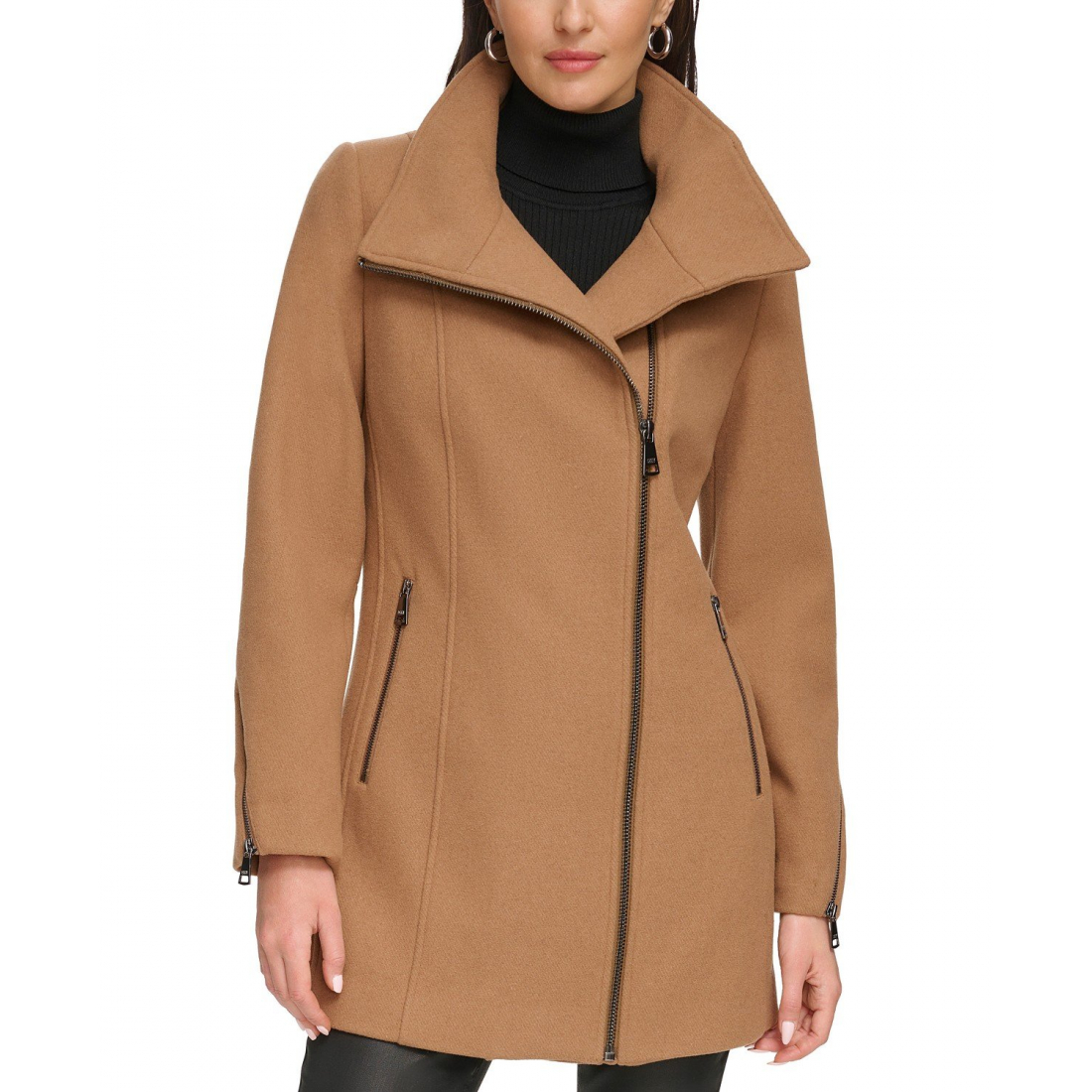 'Asymmetrical Zip Coat' für Damen