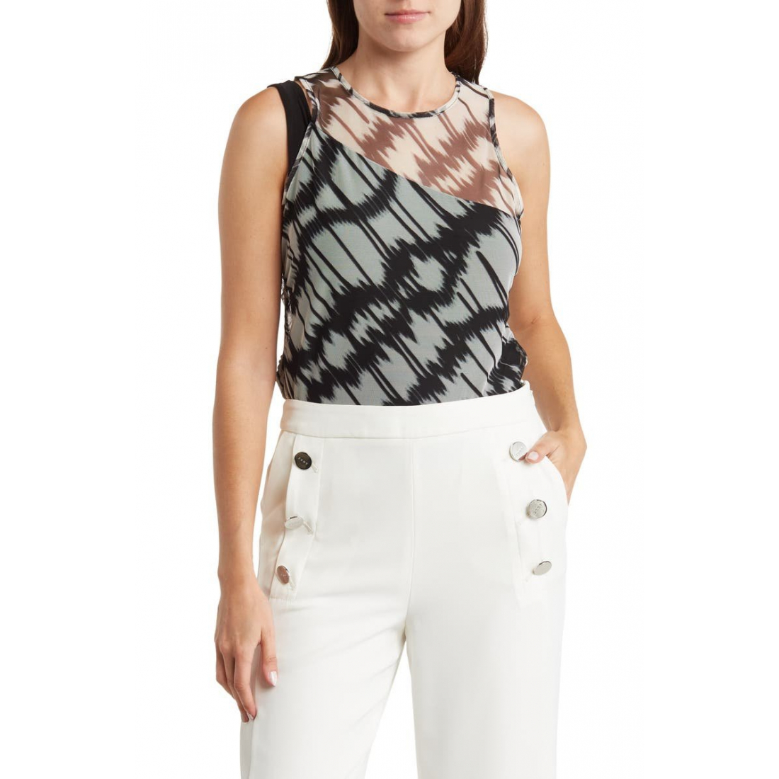 Women's 'Mixed Media' Sleeveless Top