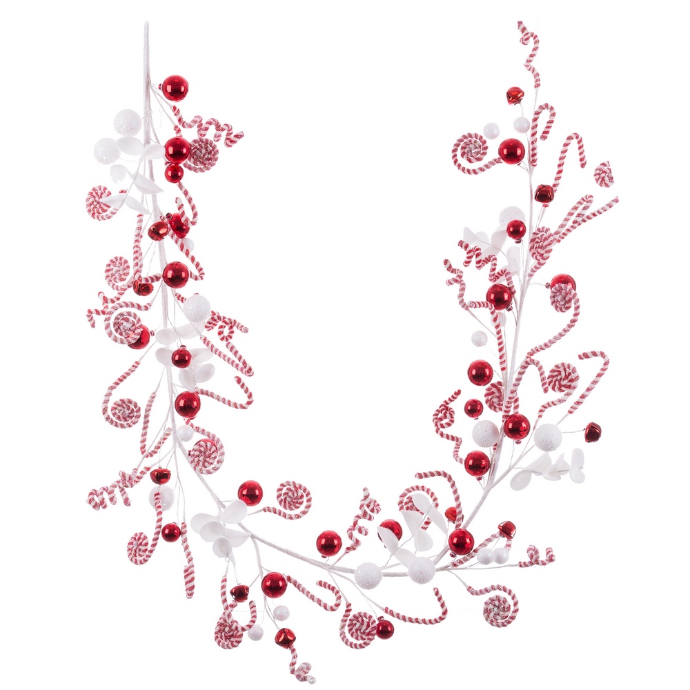 Christmas garland White Red Plastic Foam 180 cm