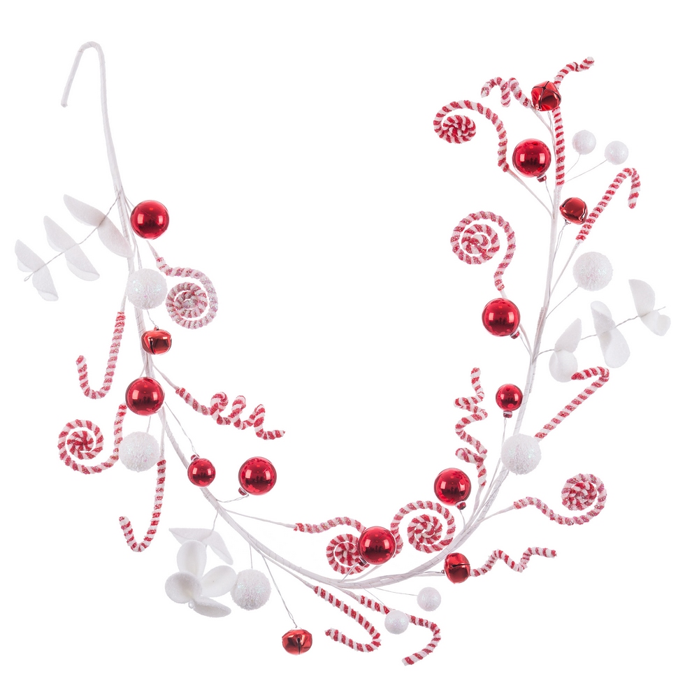 Christmas garland White Red Plastic Foam 125 cm