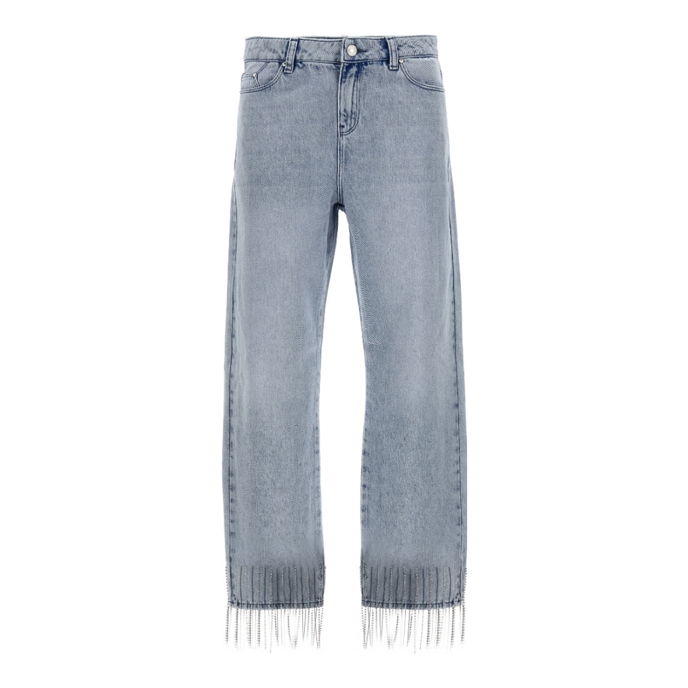 'Rhinestone Fringed' Jeans für Damen