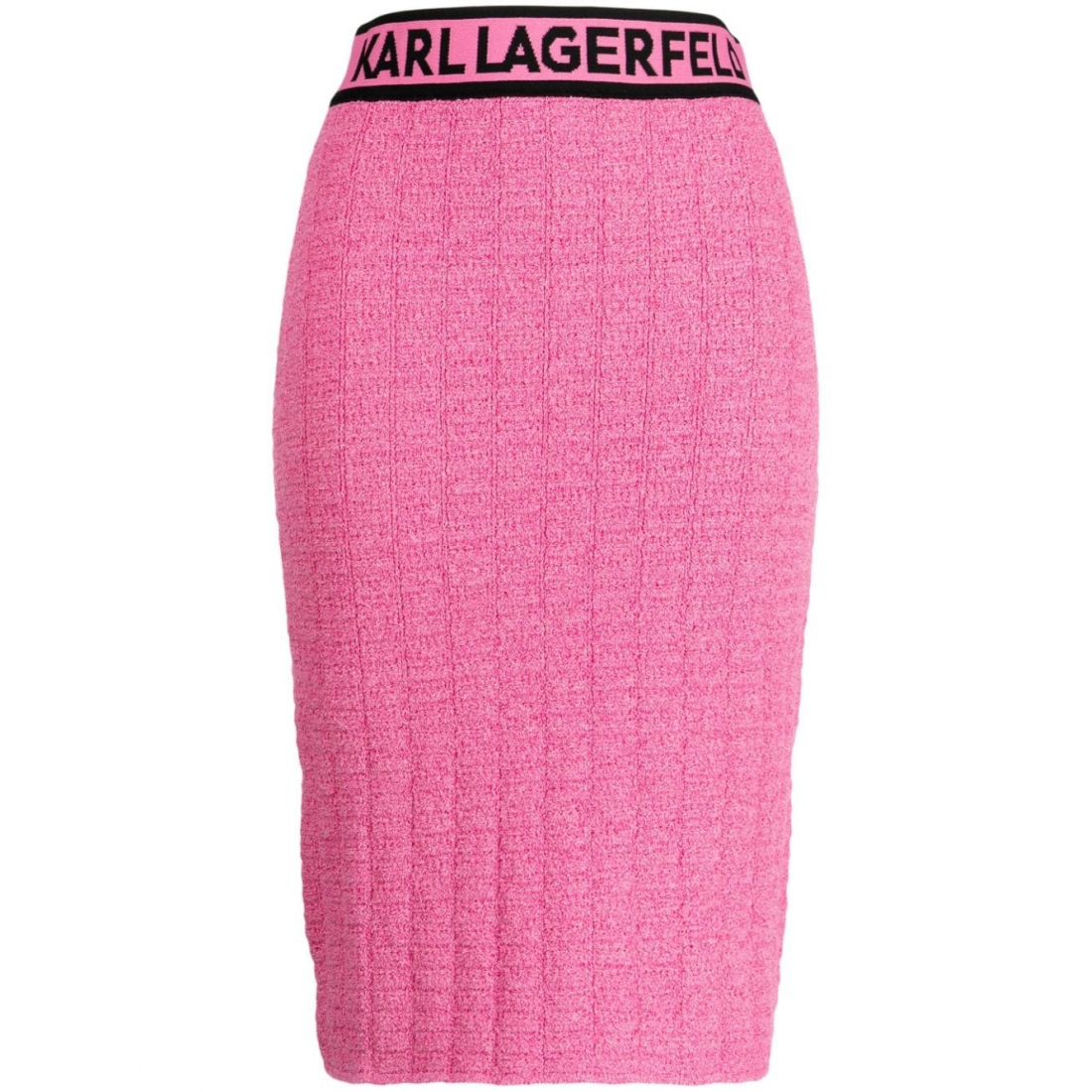 'Logo-Waistband Bouclé' Bleistiftrock für Damen