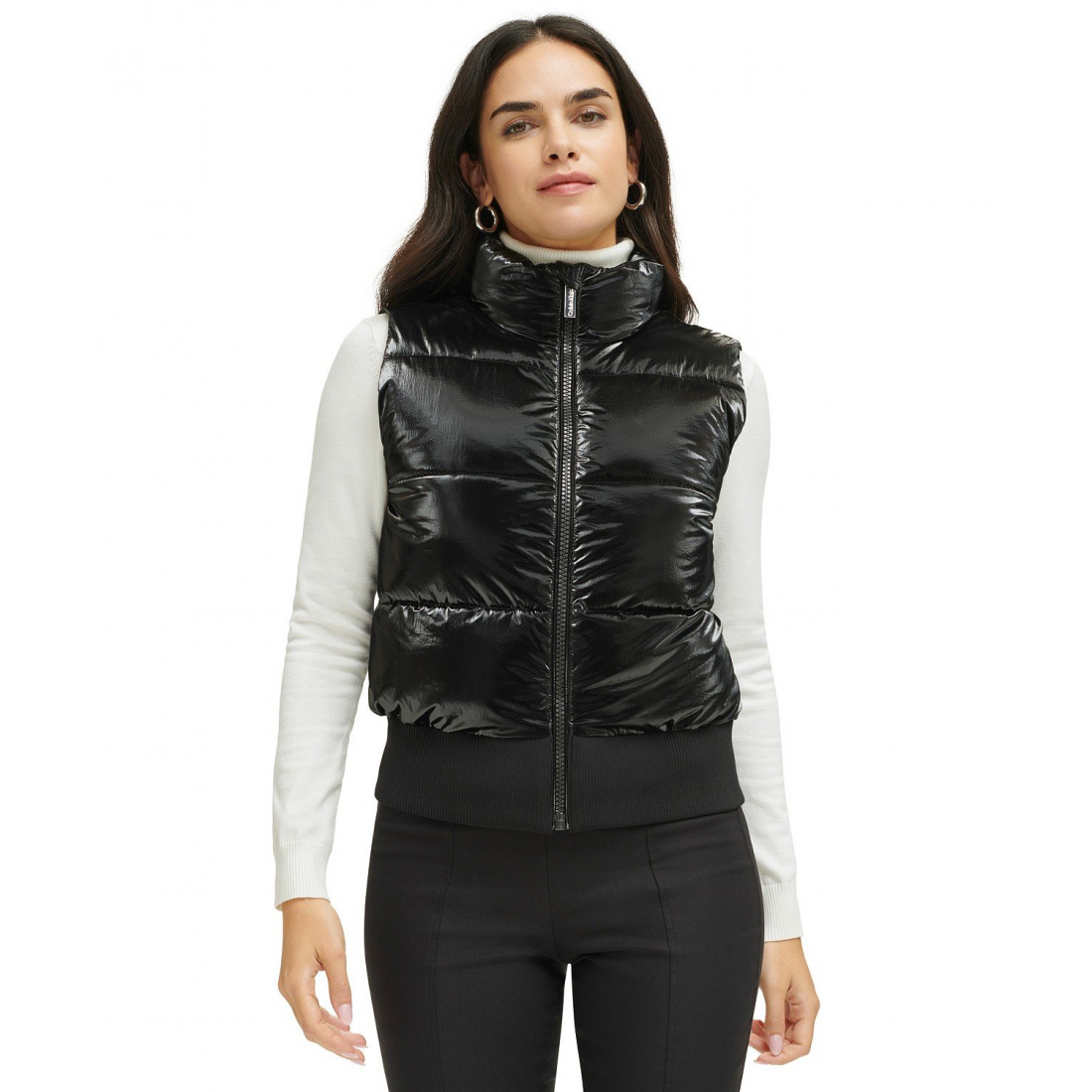 'Shiny Cropped Quilted' Weste für Damen