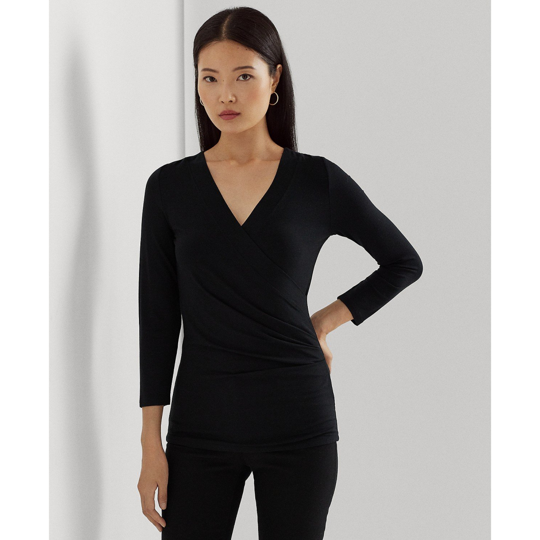 Women's 'Ruched' 3/4 sleeve Top