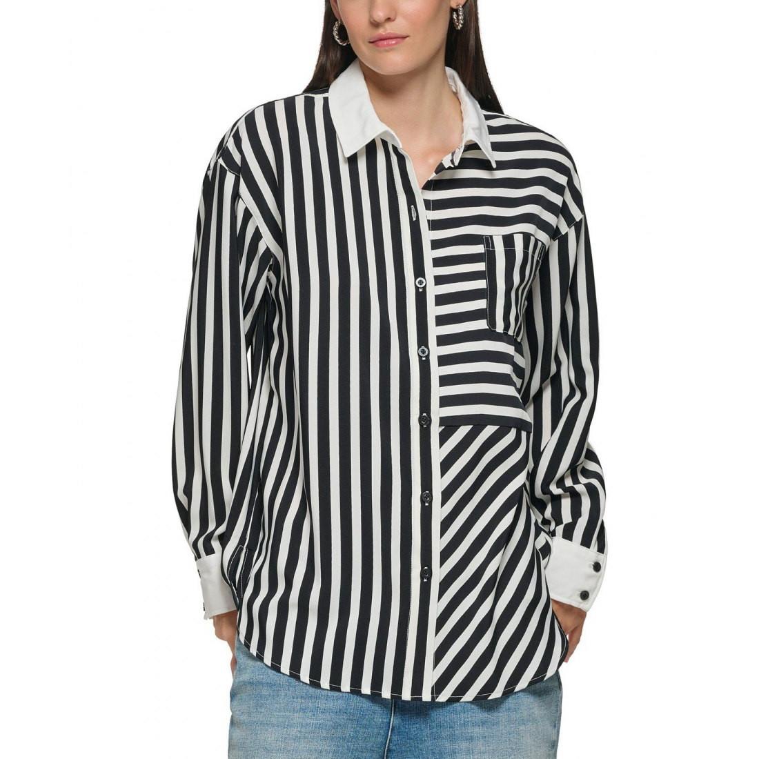 'Striped' Langärmelige Bluse für Damen