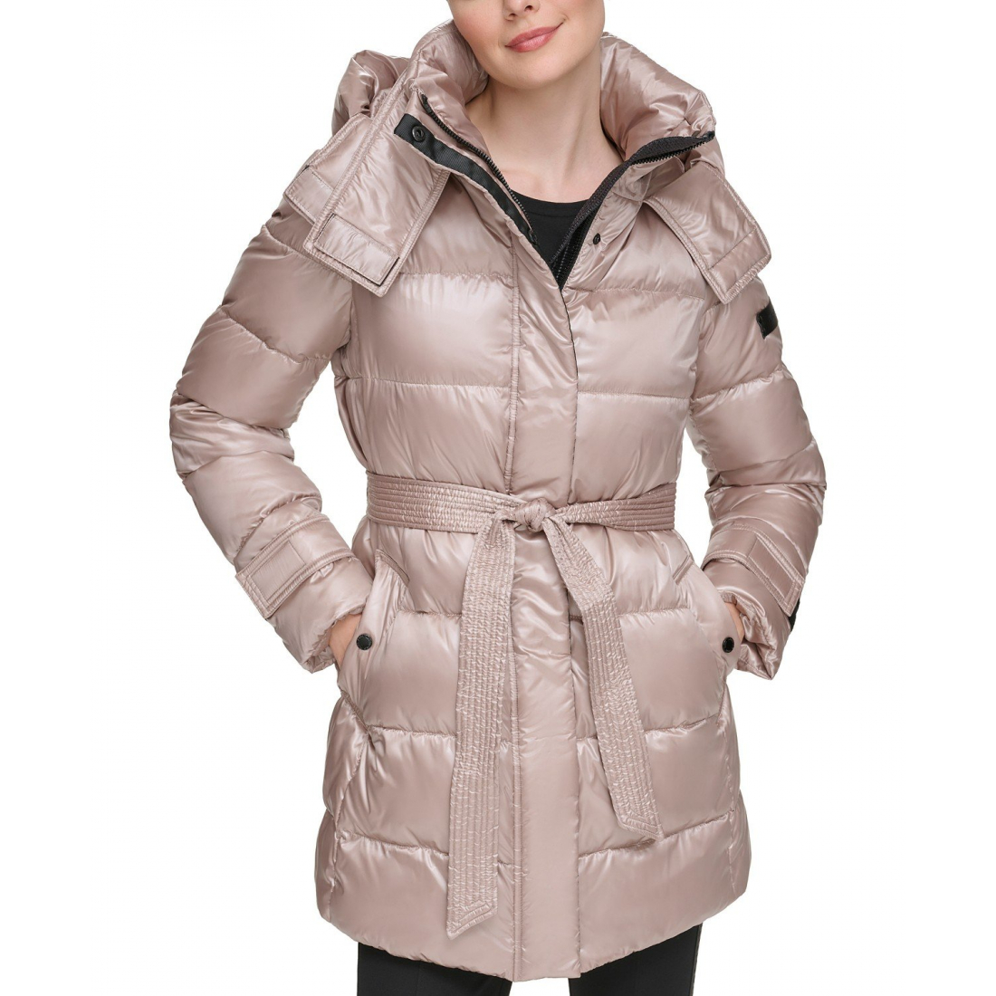 'Shine Hooded Short Belted Puffer Coat' für Damen