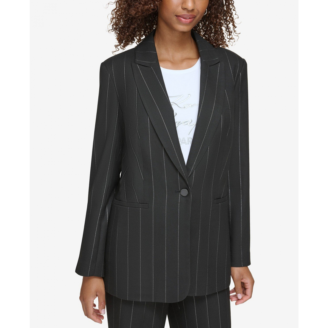 'Metallic Pinstripe' Klassischer Blazer für Damen