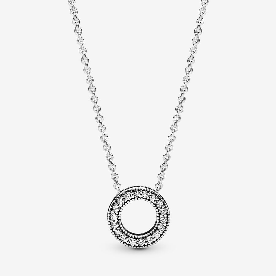 Women's 'Logo Pavé Circle' Necklace