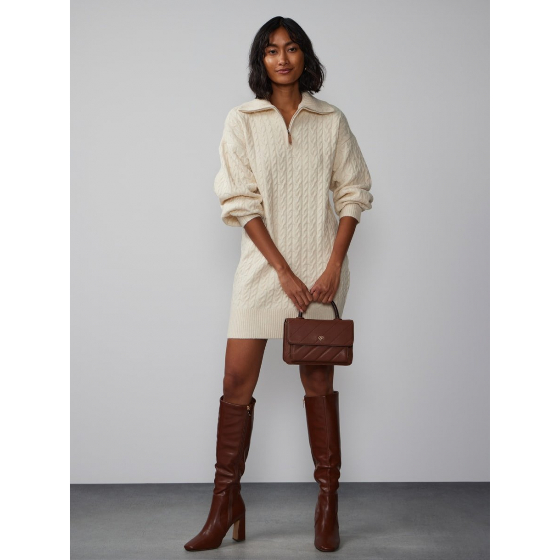 Robe pull 'Long Sleeve Cable Knit' pour Femmes