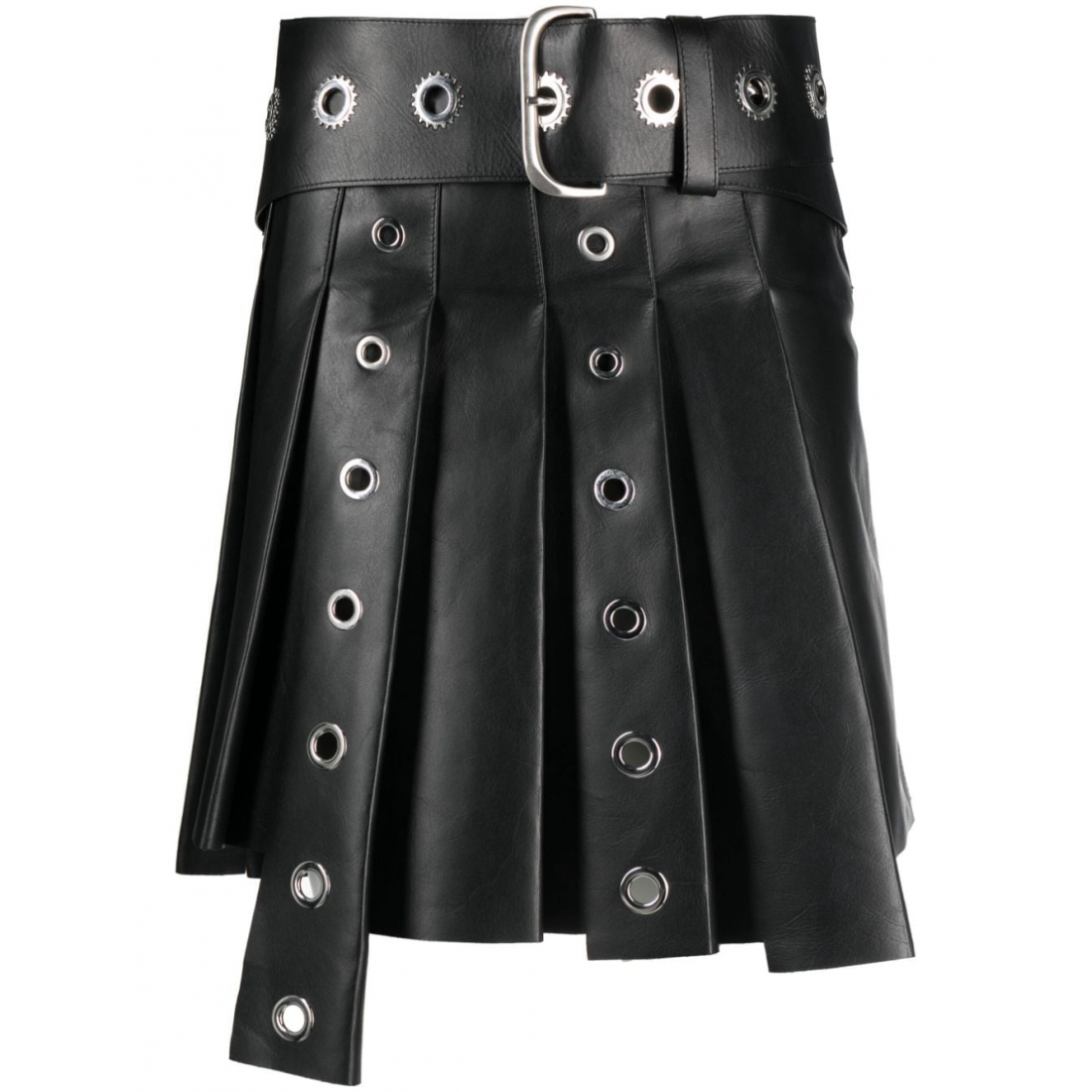 Women's 'Eyelet Embellished Asymmetric Pleated' Mini Skirt