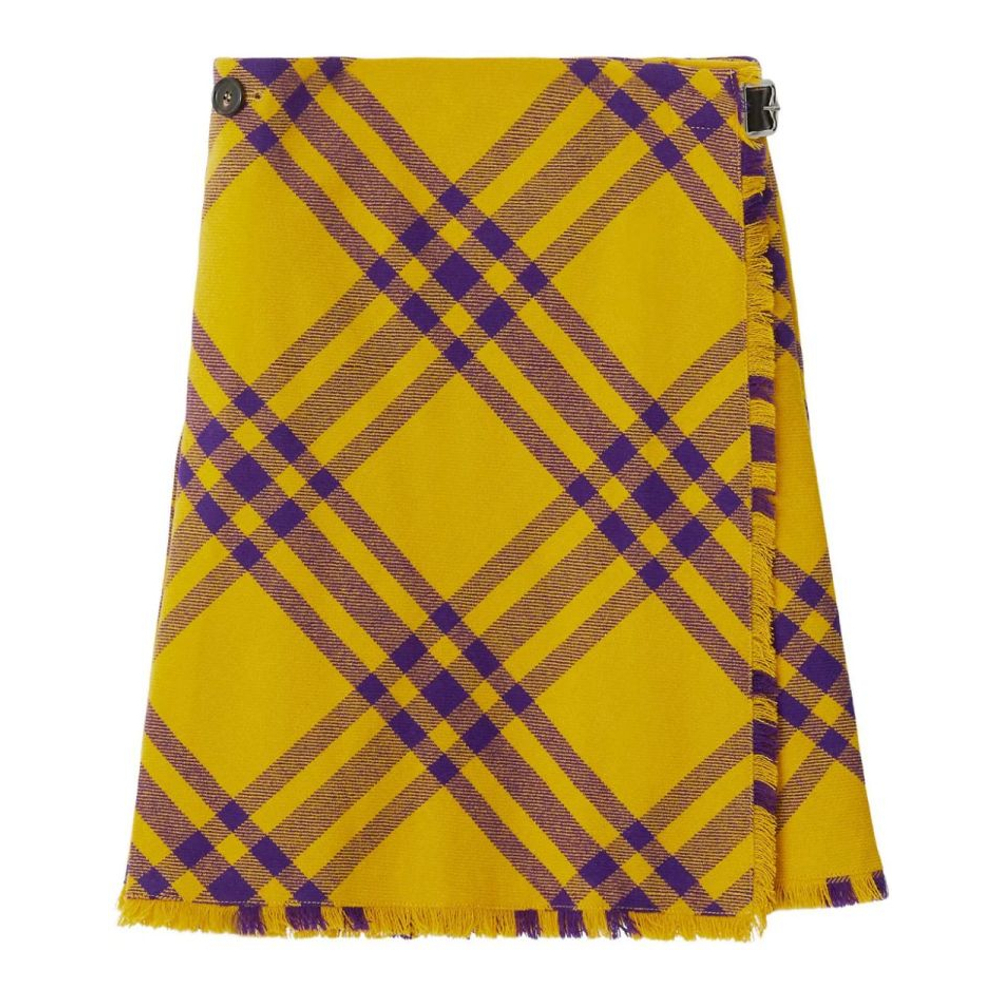 'Check Pattern Frayed' Kilt für Damen