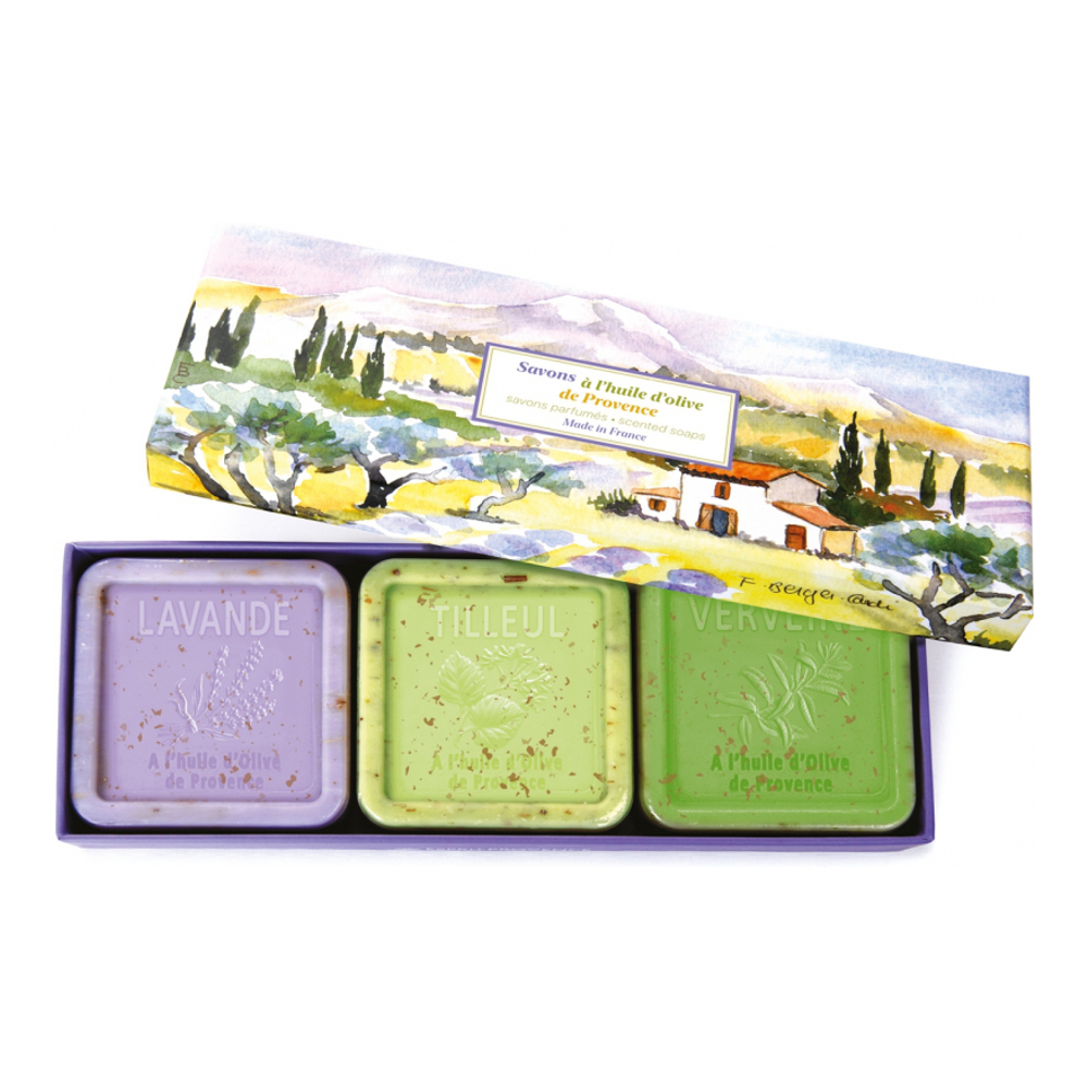 Set de savon 'Lavender, Verbena, Lime Blossom' - 100 g, 3 Pièces