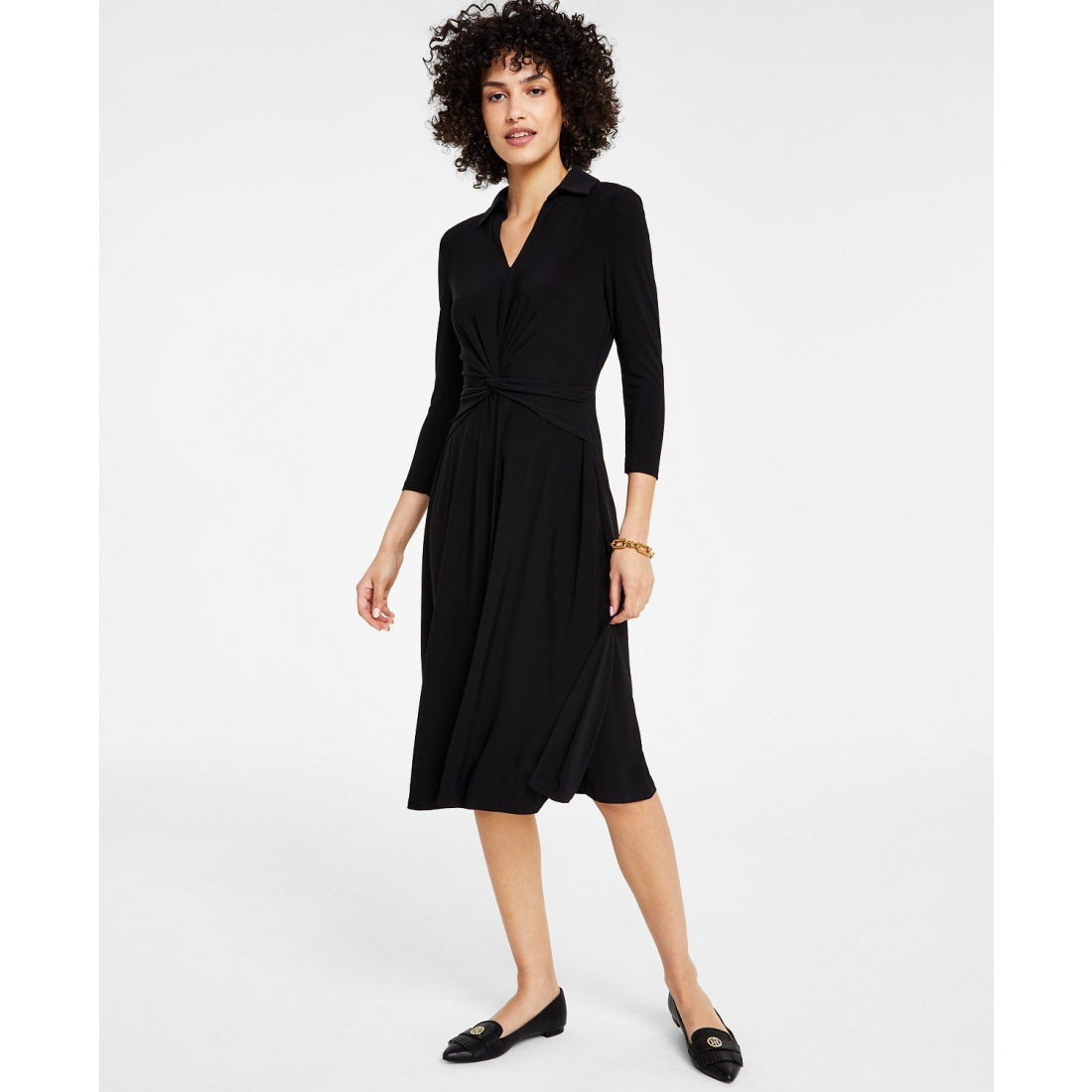 Robe Midi 'Collared' pour Femmes