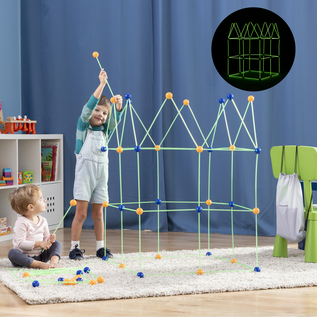 Kit De Construction De Fort Pour Enfants Builkitt 155 Pièces