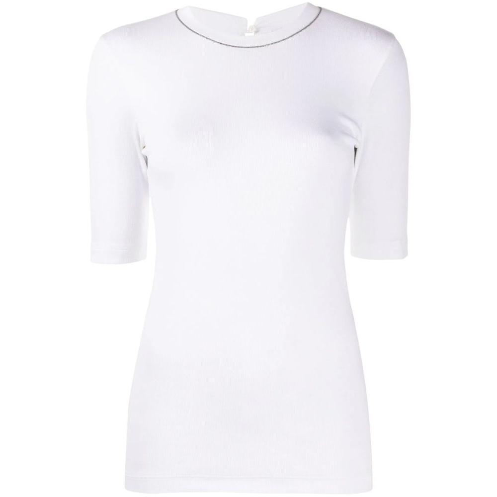 'Monili Embellished' Kurzarm Top für Damen