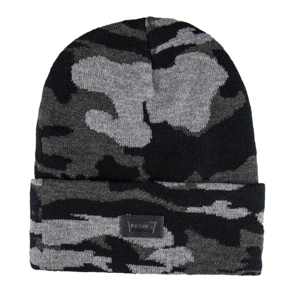 Men's 'All Season Comfy Leather Logo Patch Hero' Beanie