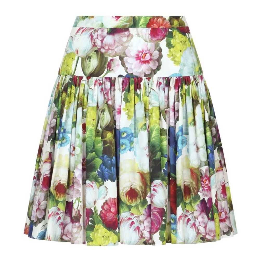 Women's 'Floral Pleated' Mini Skirt