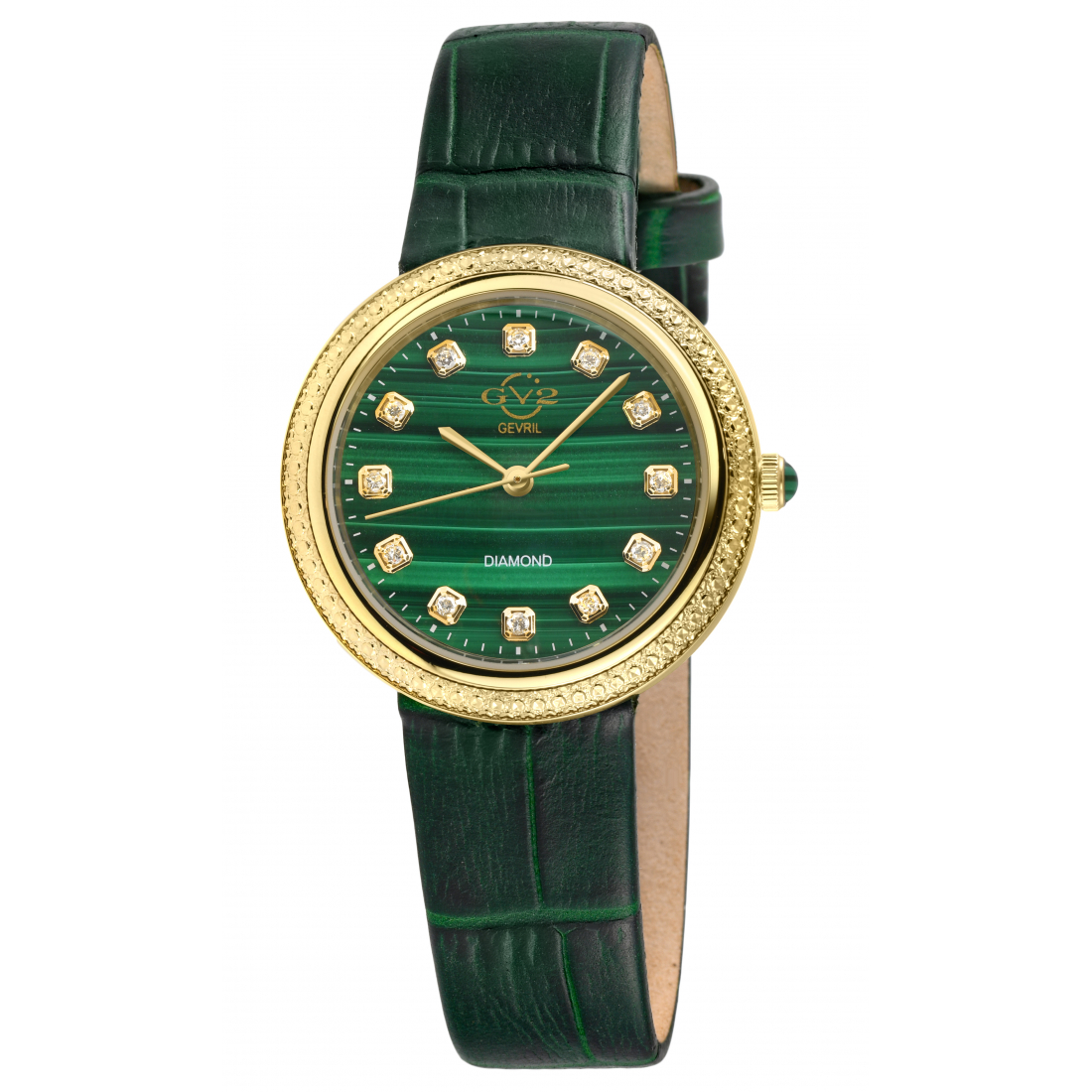 Women's Arezzo Diamond,IPYG Case, Malchaite Dial Watch