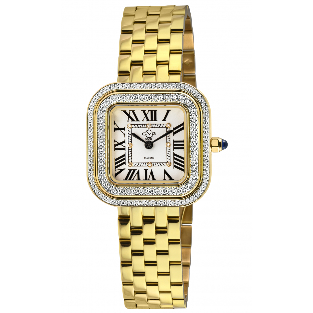 Women's Bellagio Swiss Made Diamond, Silver-White Dial, IPYG Bracelet Watch