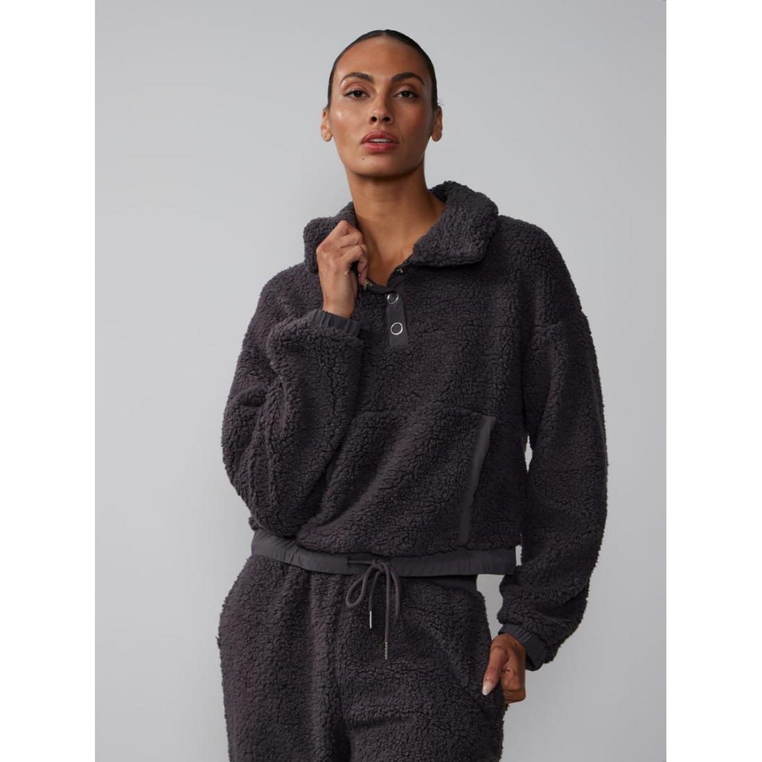 Women's 'Snap Button Sherpa' Sweater