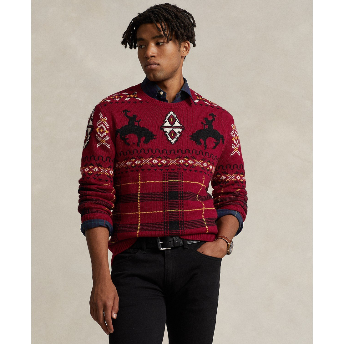 Men's 'Western-Inspired Fair Isle' Sweater