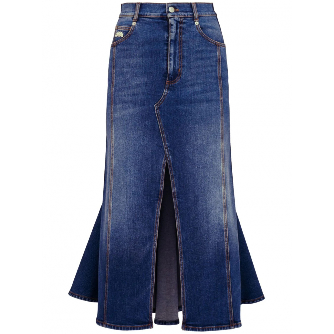 Women's 'Panelled Denim' Midi Skirt