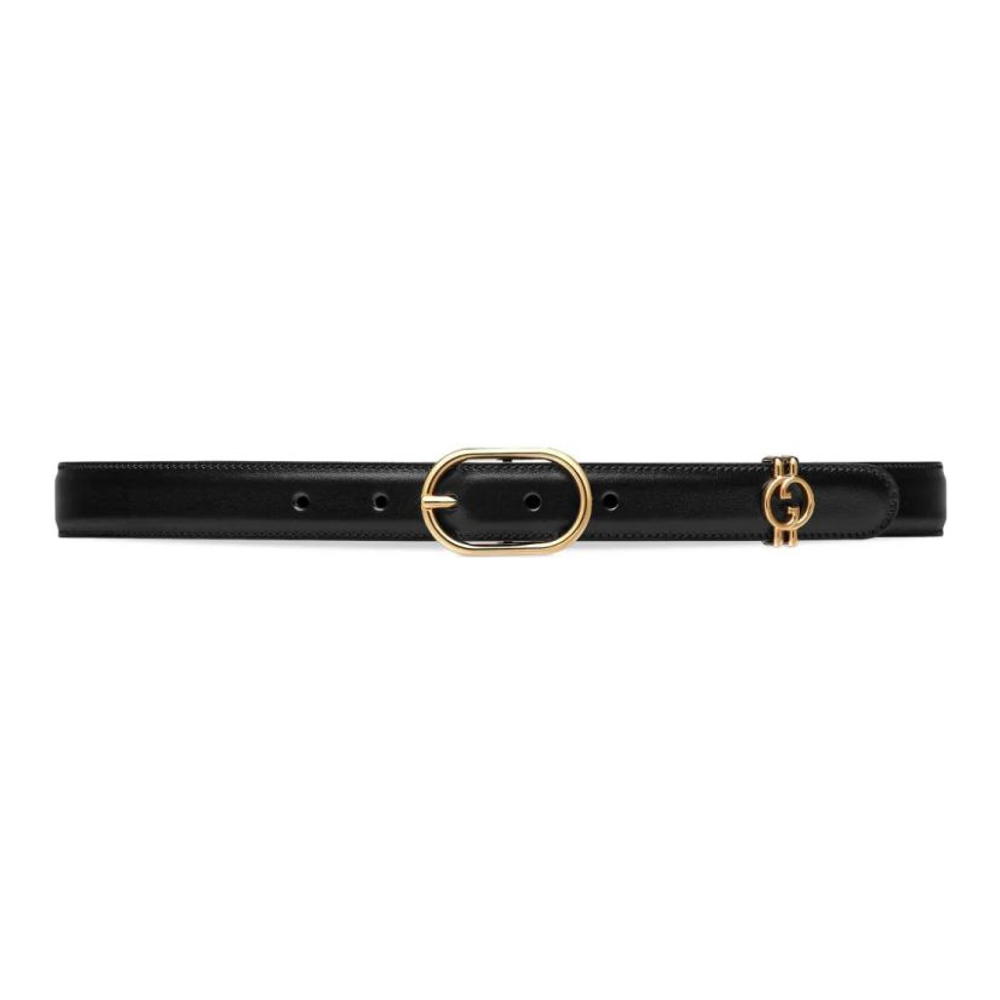 Women's 'Interlocking G Logo Plaque' Adjustable Belt