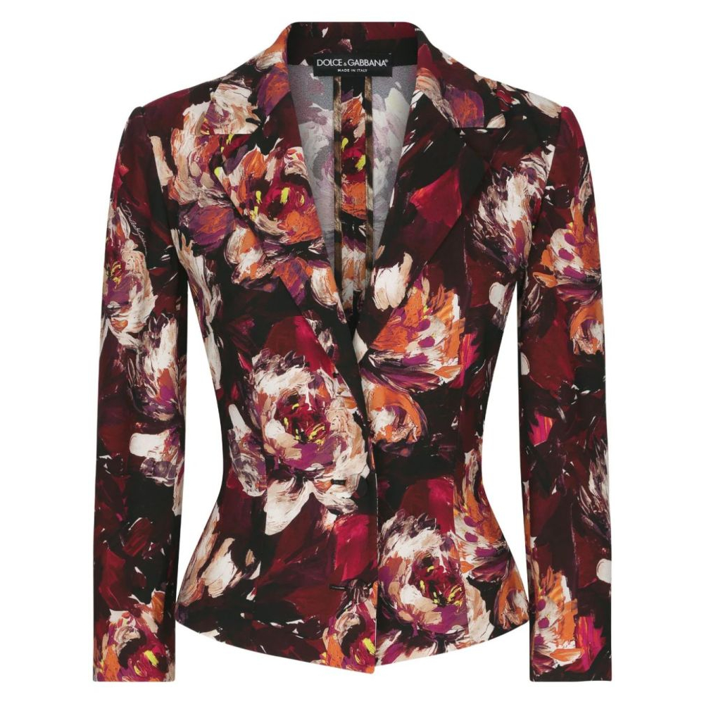 'Floral Fitted-Waistline' Klassischer Blazer für Damen