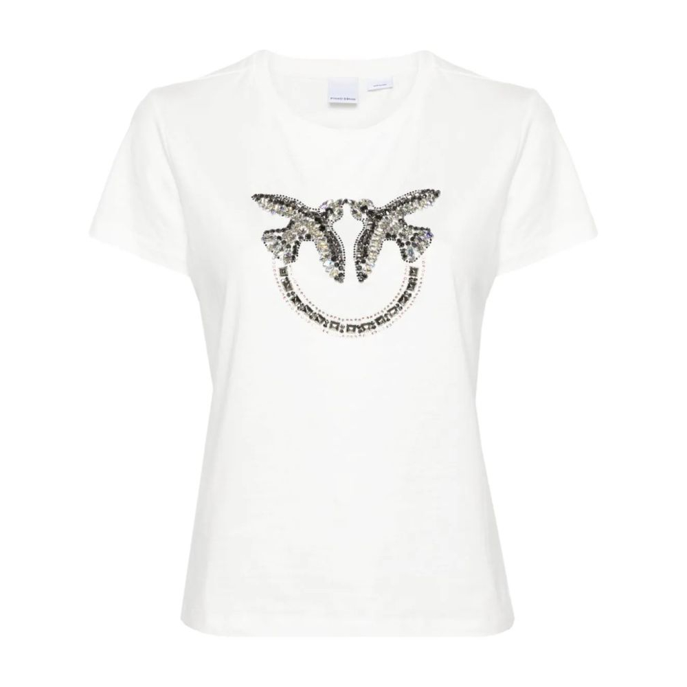 'Love Birds Embellished' T-Shirt für Damen