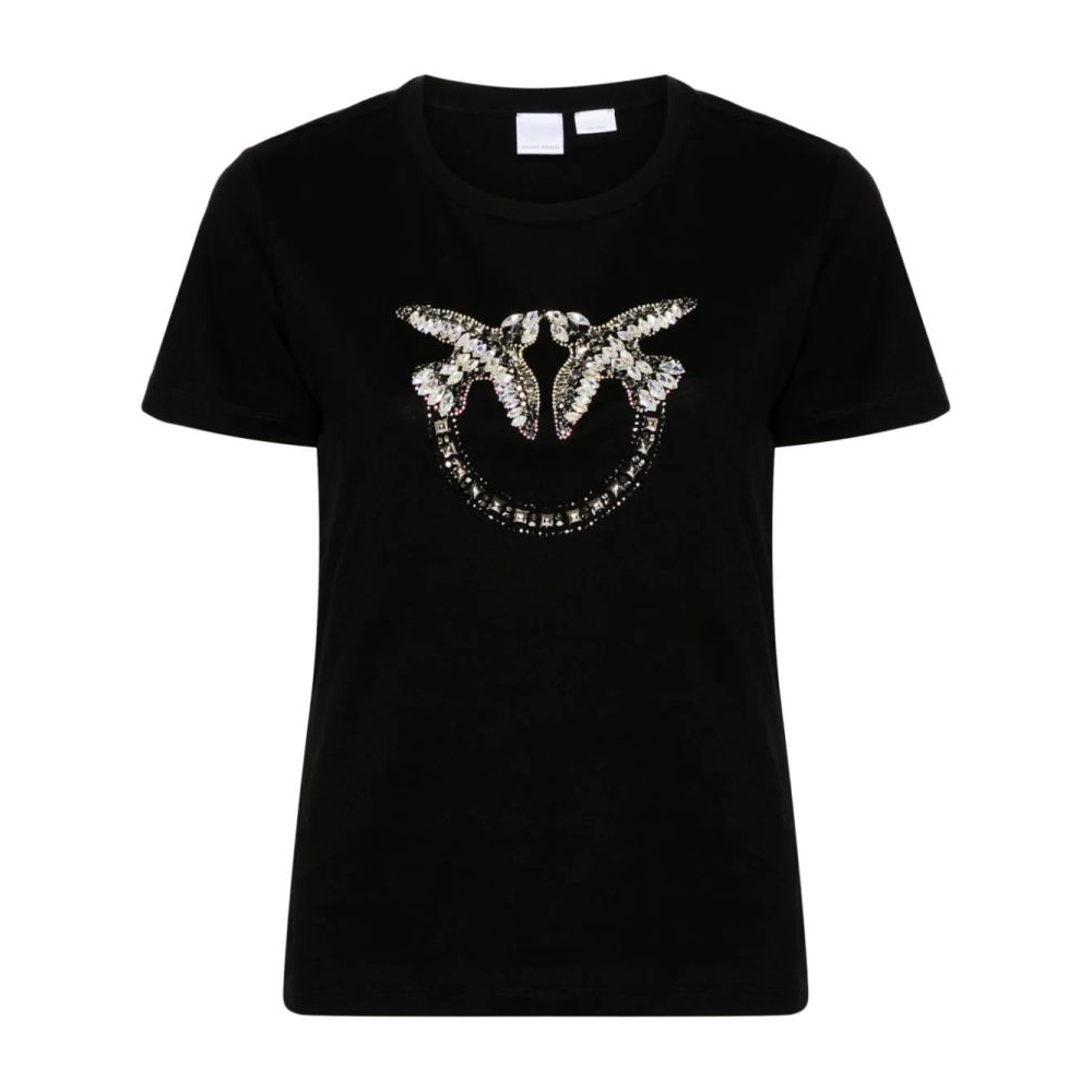 'Love Birds Embellished' T-Shirt für Damen