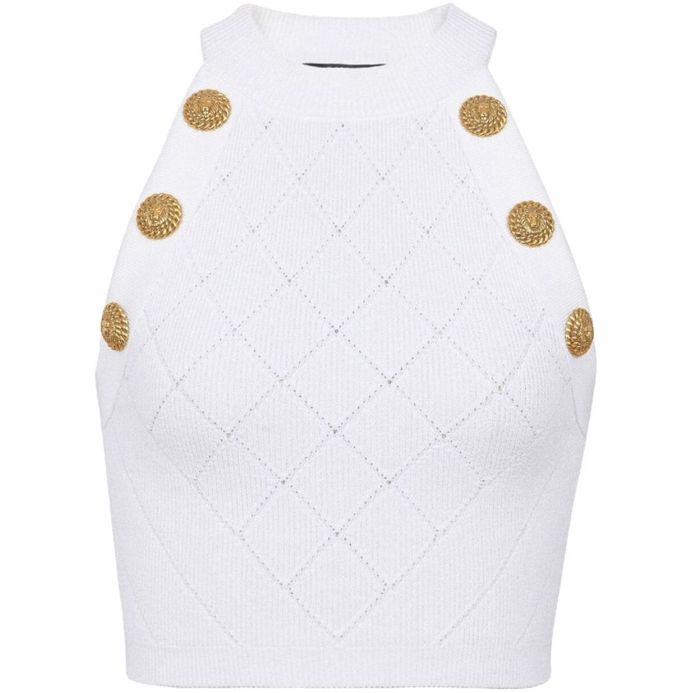 '6-Buttons' Crop Top für Damen