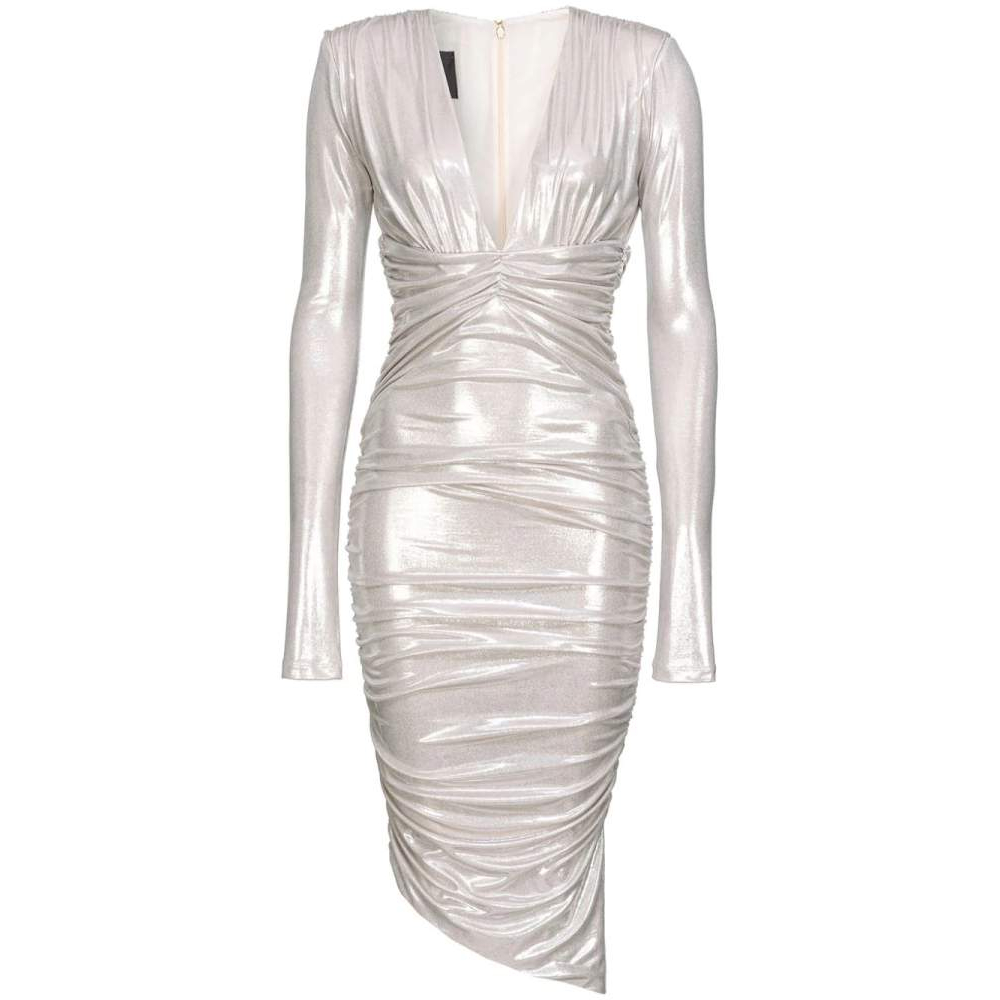 Robe Midi 'Gathered Metallic' pour Femmes