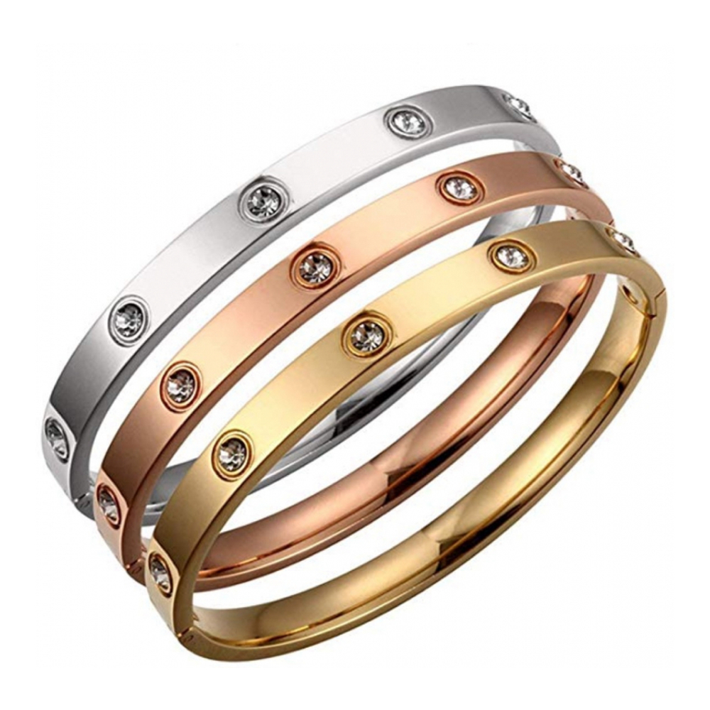 Women's 'Tri Color Embelished' Bangle - 3 Pieces