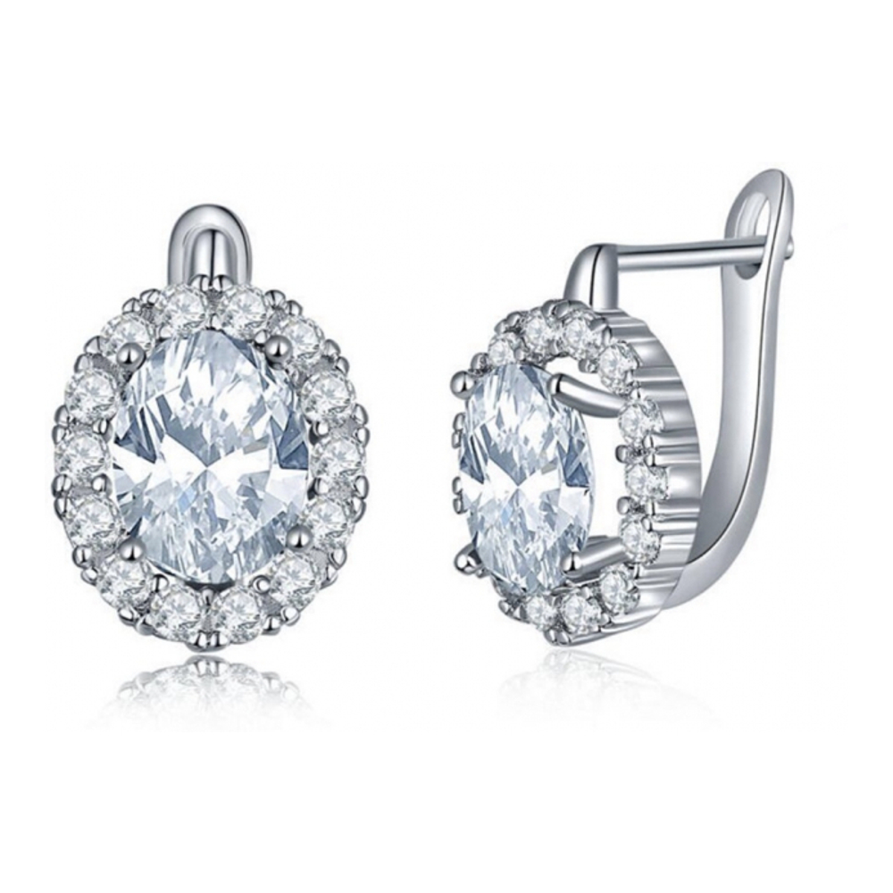 Boucles d'oreilles 'Oval Halo' pour Femmes