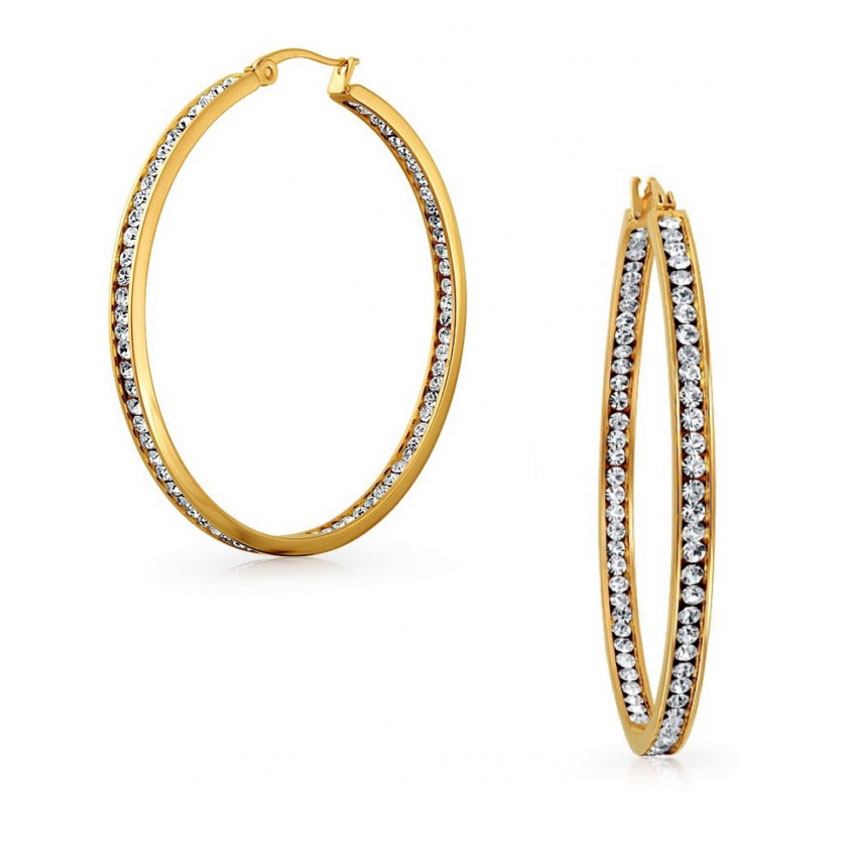 Women's 'Multi Side Embelisshed Hoop' Earrings