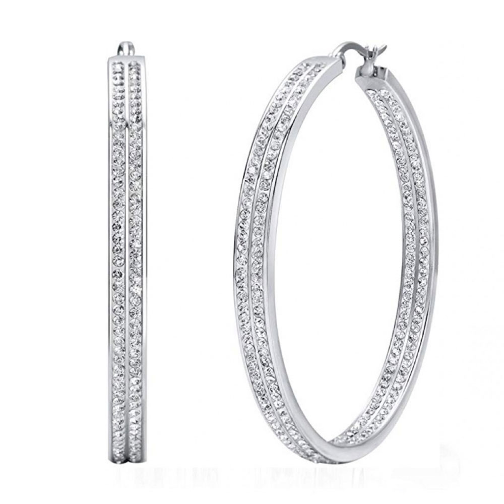 Boucles d'oreilles 'Inside Out Double Row Hoop' pour Femmes