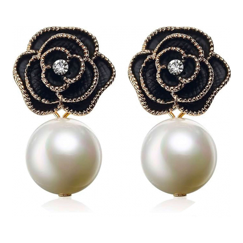 'Rose & Pearl Drop' Ohrringe für Damen