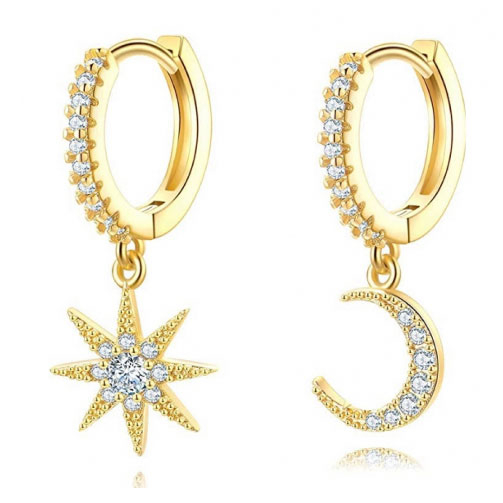 Boucles d'oreilles 'Star & Moon Drop' pour Femmes