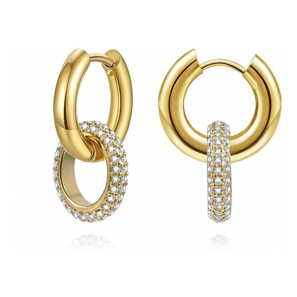 Boucles d'oreilles 'Double Ring Embelisshed' pour Femmes