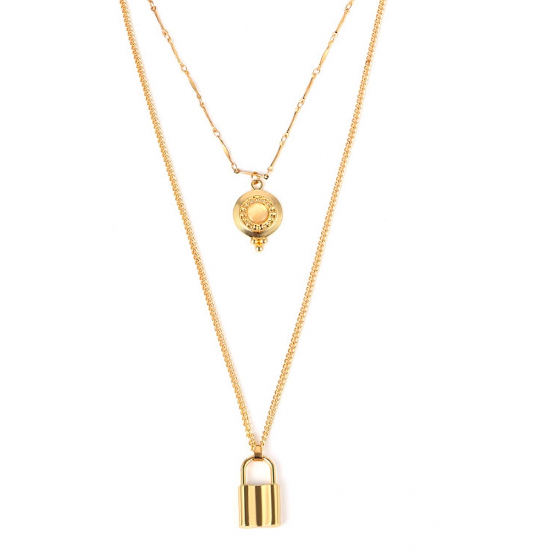 Collier 'Double Layer Lock' pour Femmes